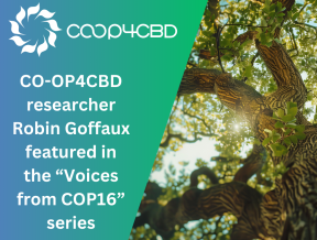 Featured image for CO-OP4CBD researcher Robin Goffaux Featured in the “Voices from COP16” series